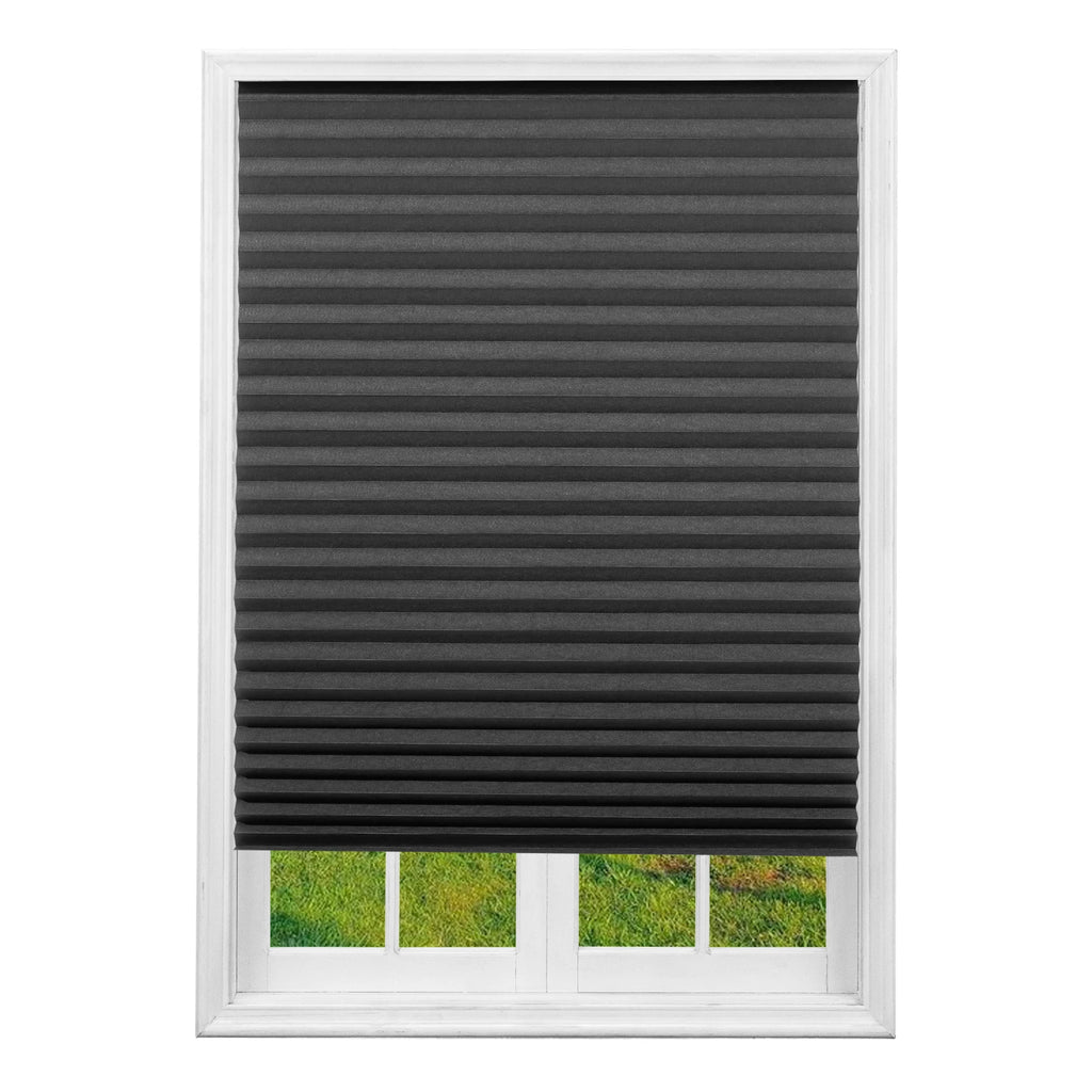 Blind for Window Self Adhesive Pleated Blinds Cordless No Drill Fabric Shutter Room Darkening Shades Blackout Shutters