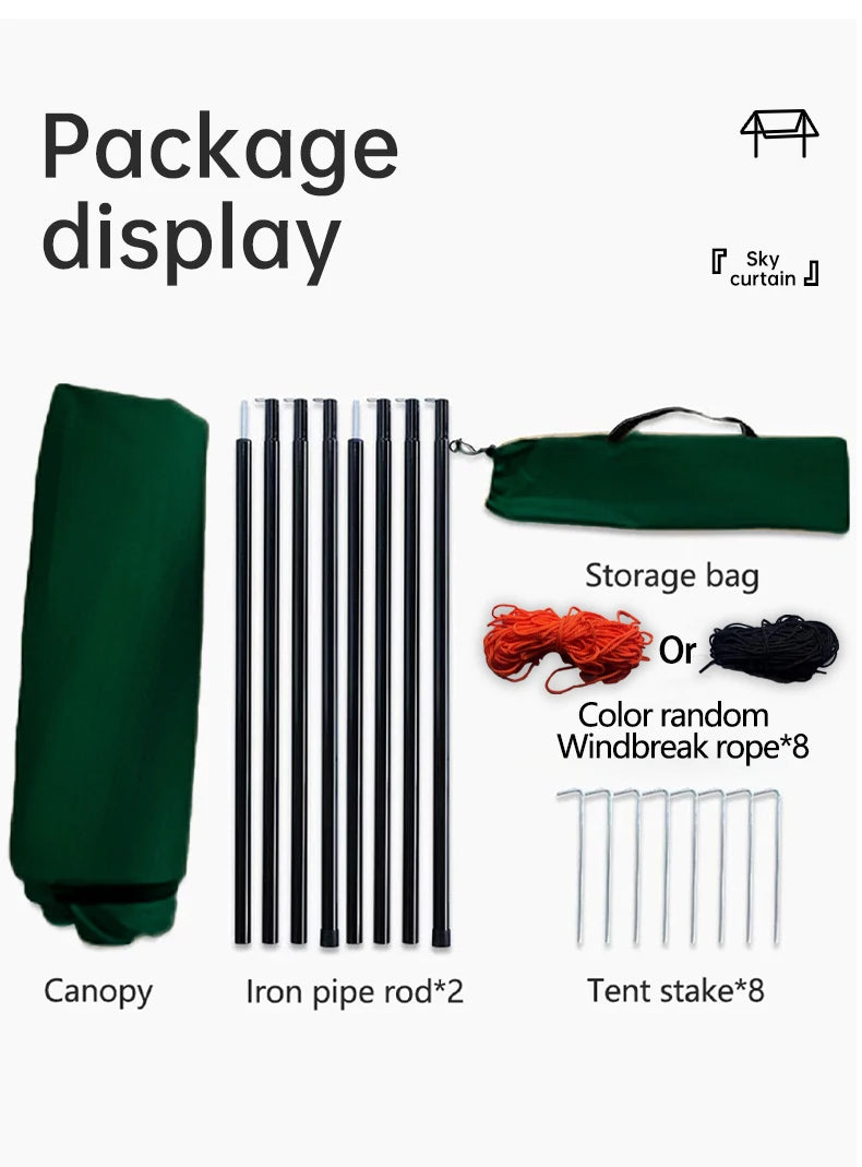 Spacious outdoor camping tent with a 9-square-meter design, offering comfort and ample space for a relaxing outdoor experience.