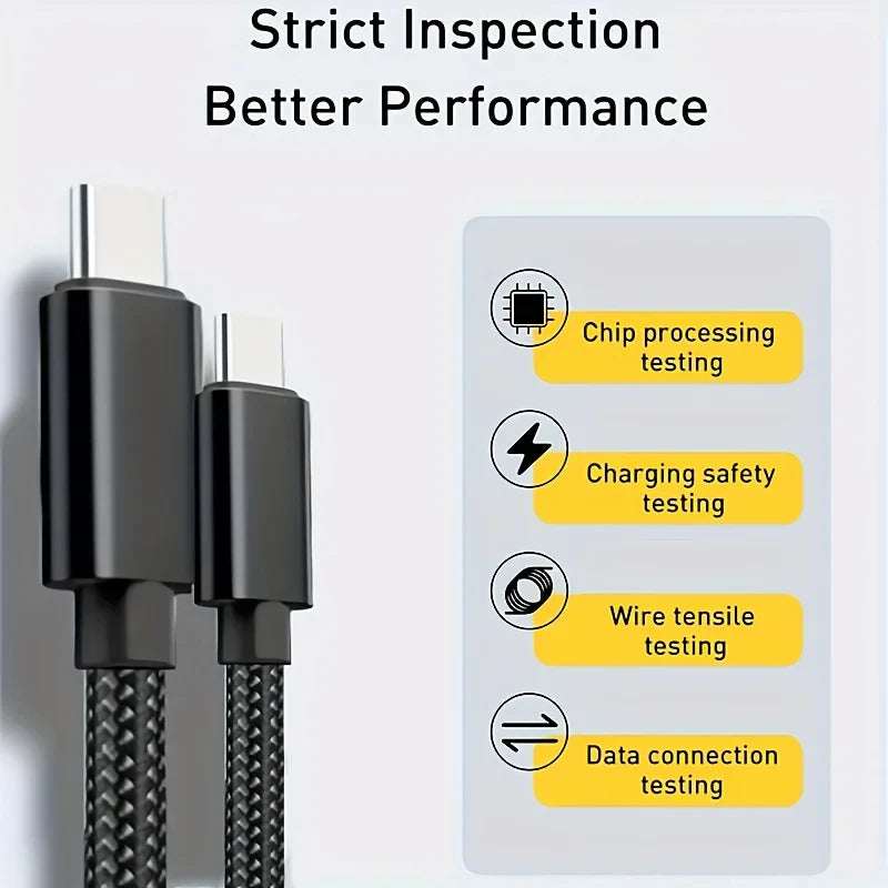 60W USB-C to USB-C Fast Charging Cable – PD Power & Data Sync