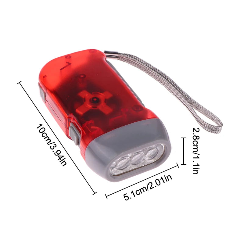 Self-Powered Hand Crank LED Torch – Compact Flashlight for Camping, Hiking & Survival