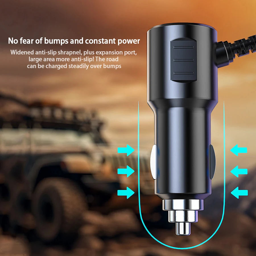 120W Multi-Port Fast Car Charger – Charge Multiple Devices Simultaneously