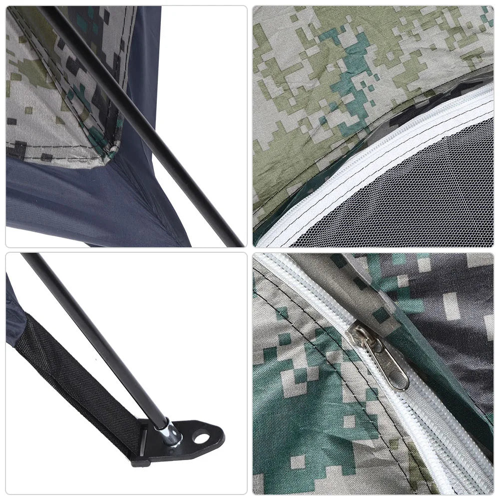 Windproof single-person outdoor tent ideal for camping, fishing, hiking, and outdoor adventures.