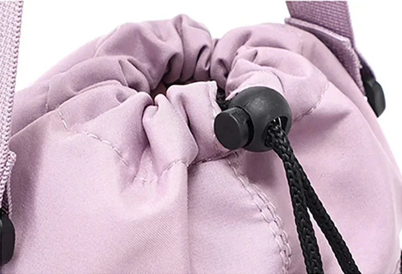 Portable Water Bottle Bag with Adjustable Strap Thermal Mugs Insulated Protective Cover Phone Pocket Outdoor Sports Travel Bag