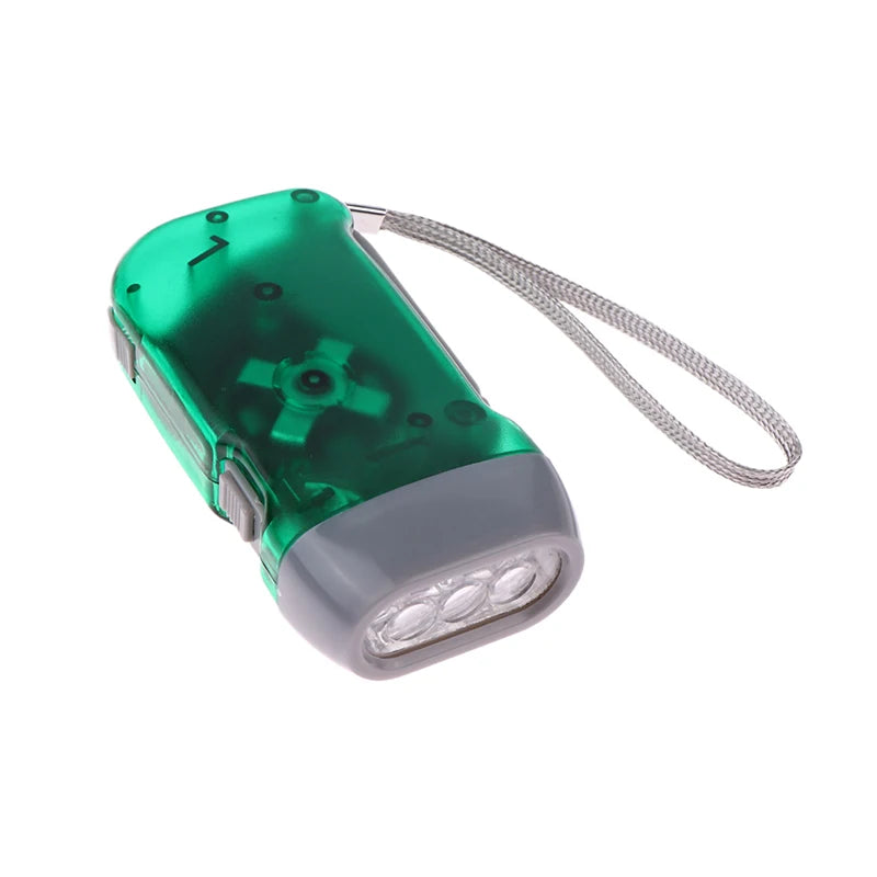 Self-Powered Hand Crank LED Torch – Compact Flashlight for Camping, Hiking & Survival