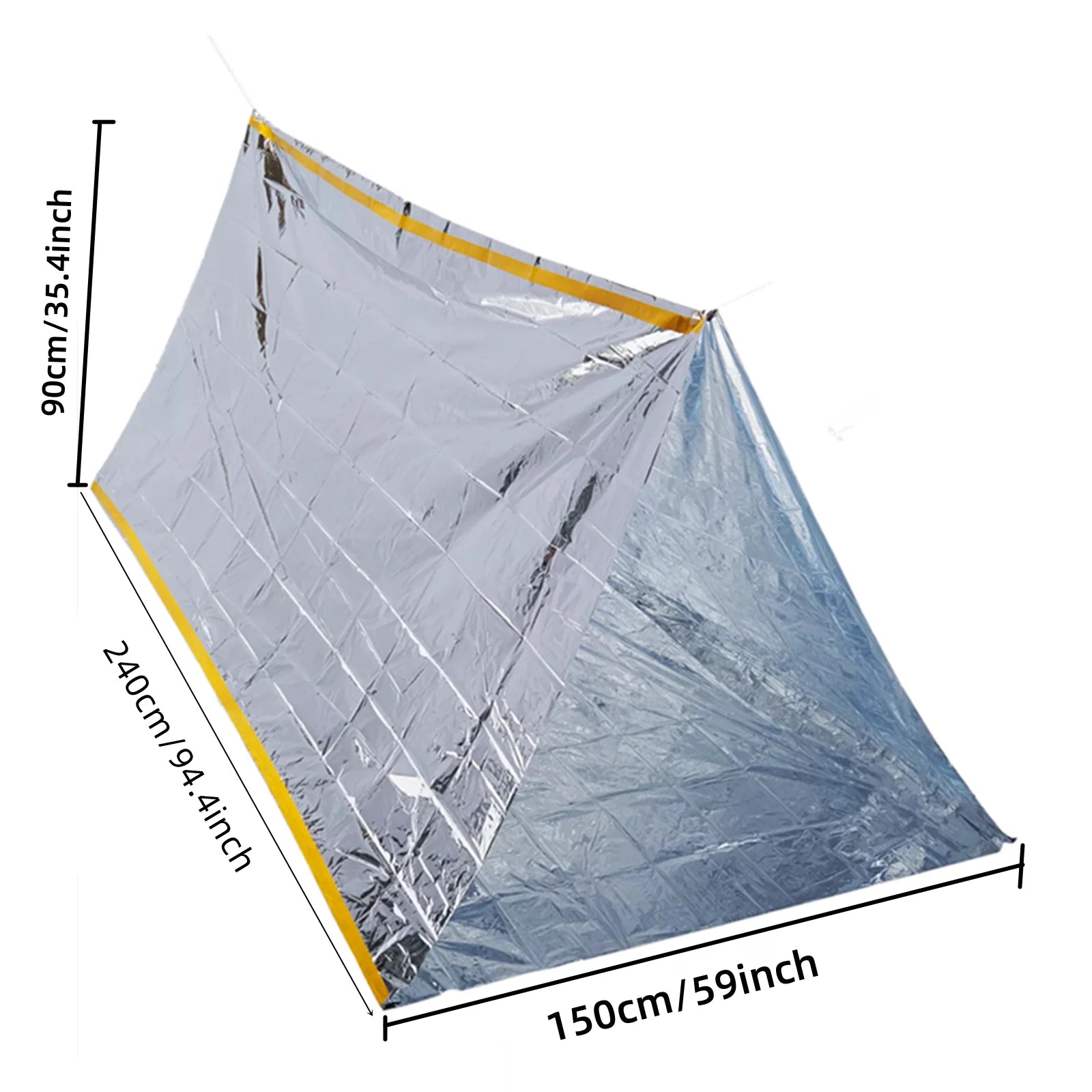 Waterproof 2-person emergency tent designed for reliable shelter during camping and outdoor activities.