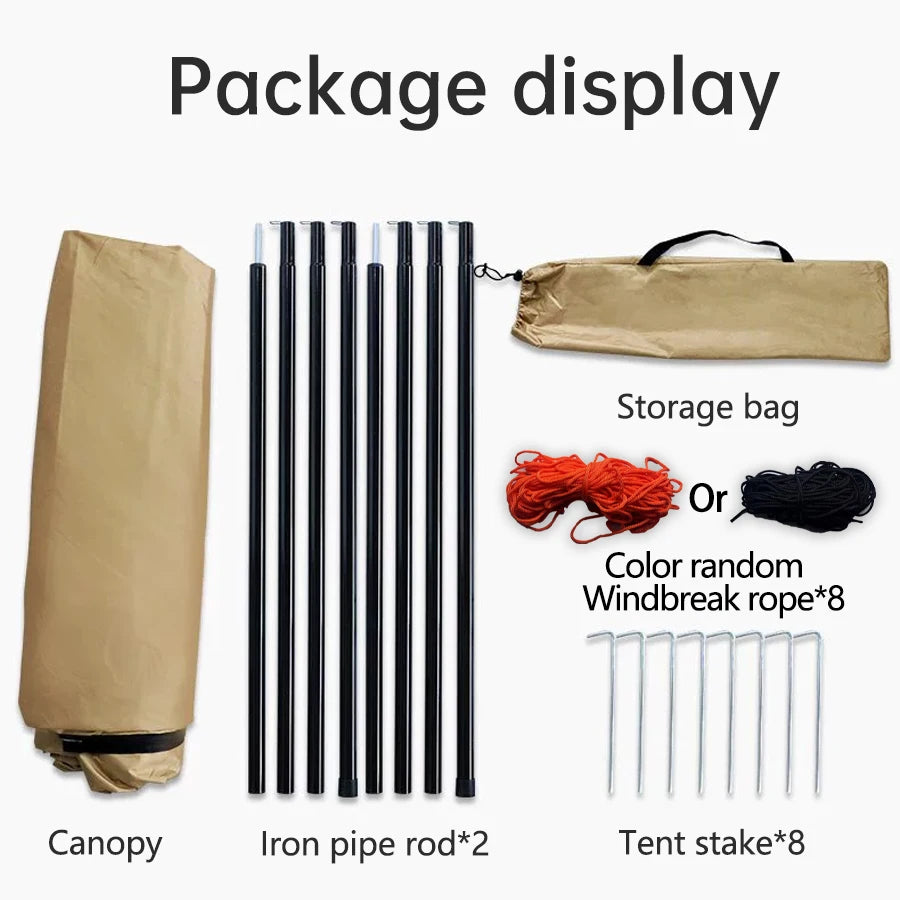 Spacious outdoor camping tent with a 9-square-meter design, offering comfort and ample space for a relaxing outdoor experience.