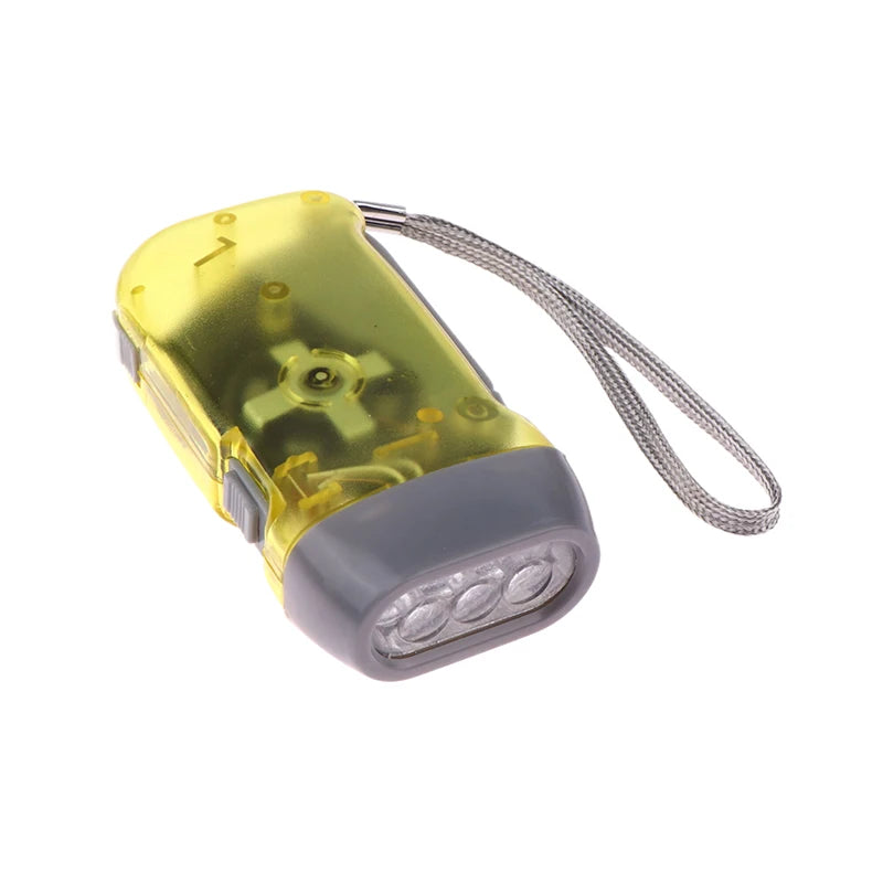Self-Powered Hand Crank LED Torch – Compact Flashlight for Camping, Hiking & Survival