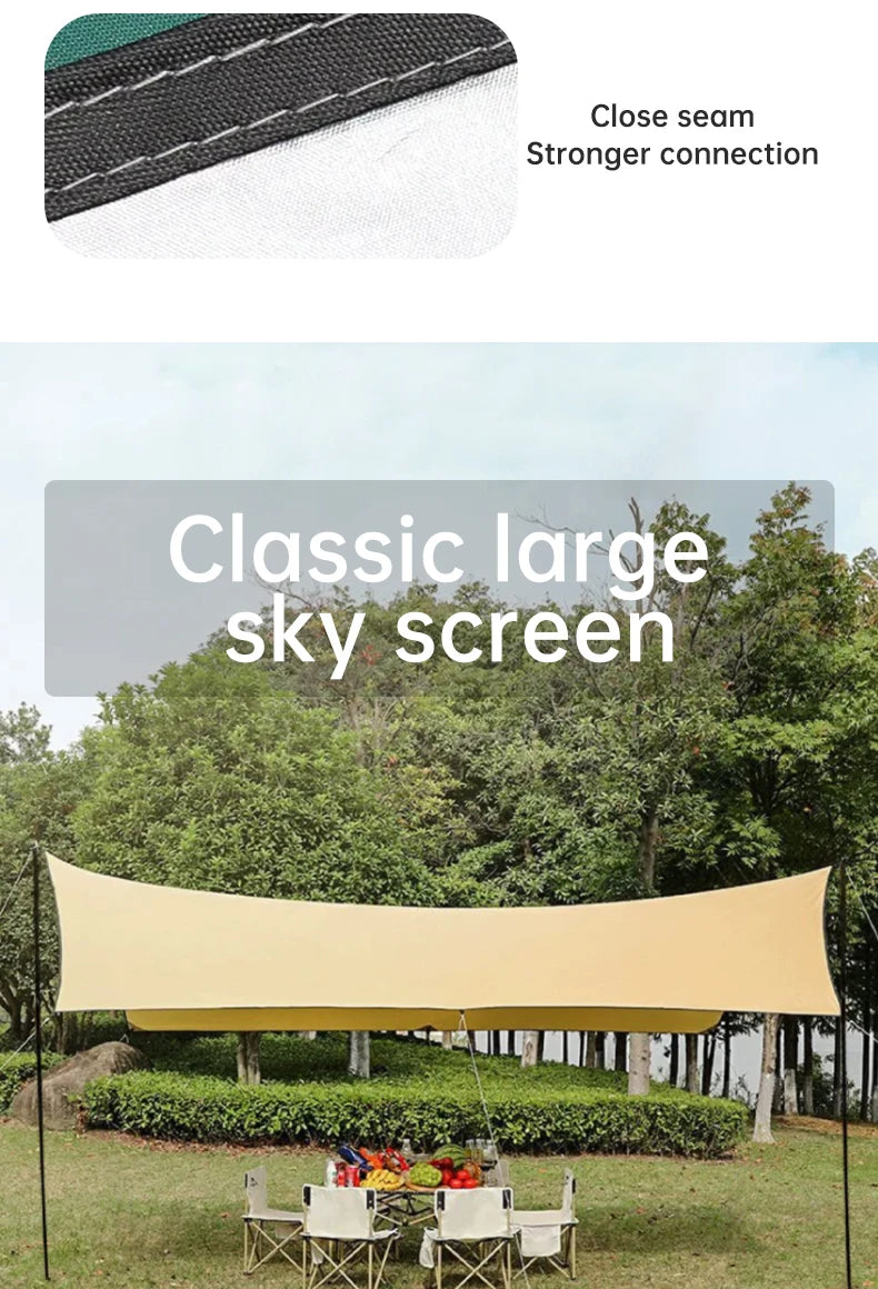 Spacious outdoor camping tent with a 9-square-meter design, offering comfort and ample space for a relaxing outdoor experience.