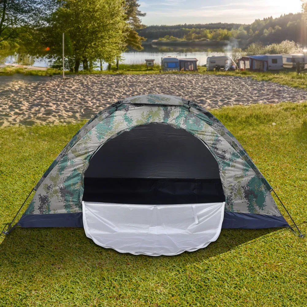 Windproof single-person outdoor tent ideal for camping, fishing, hiking, and outdoor adventures.