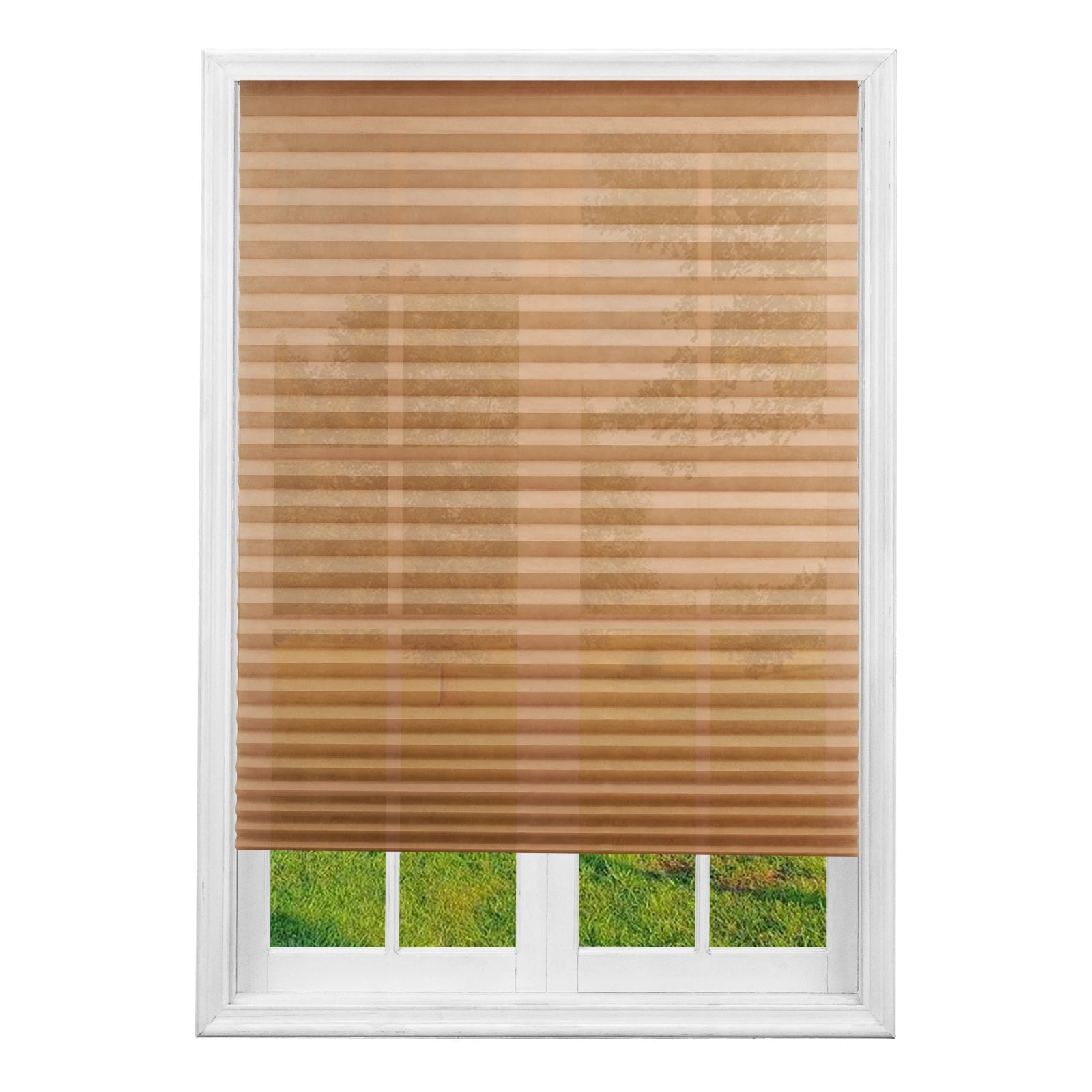 Blind for Window Self Adhesive Pleated Blinds Cordless No Drill Fabric Shutter Room Darkening Shades Blackout Shutters