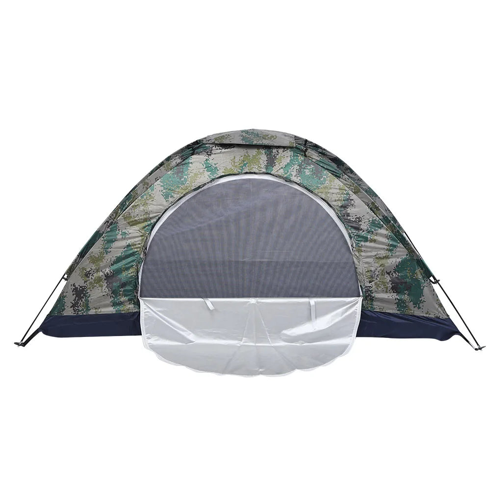 Windproof single-person outdoor tent ideal for camping, fishing, hiking, and outdoor adventures.