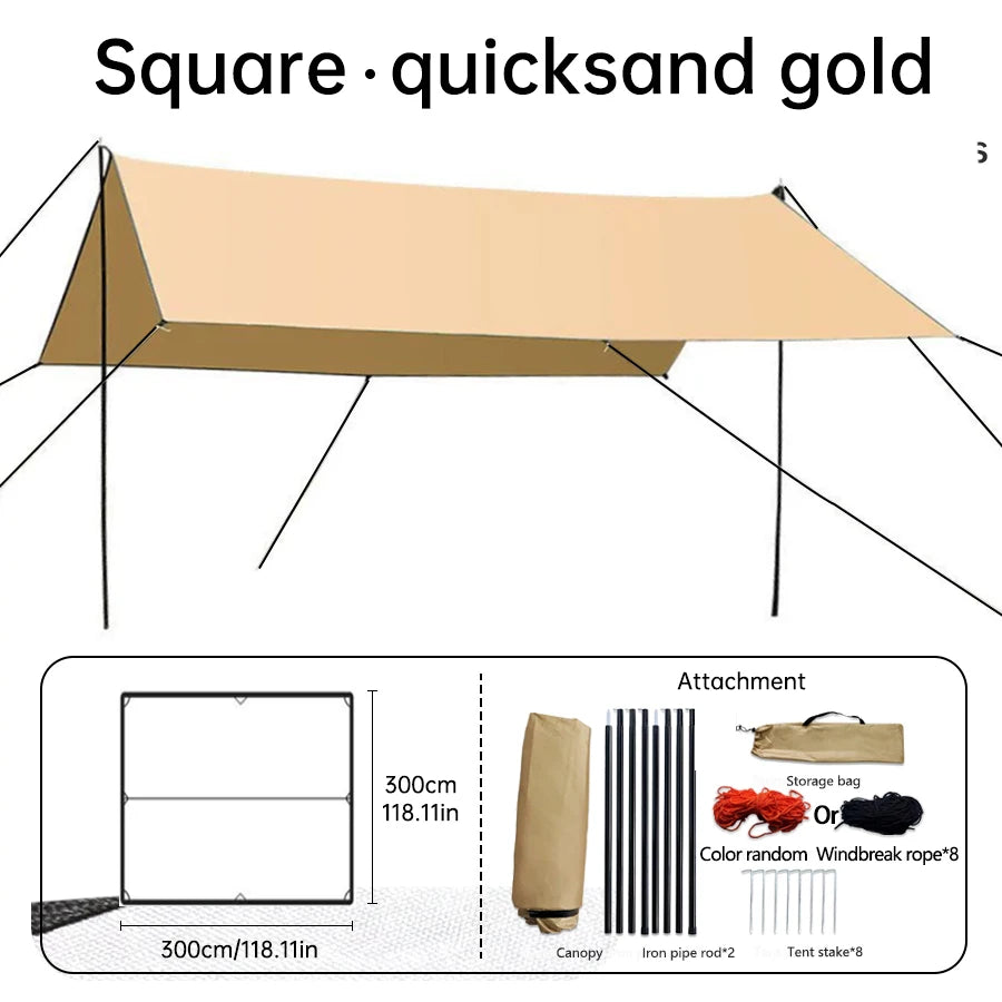 Spacious outdoor camping tent with a 9-square-meter design, offering comfort and ample space for a relaxing outdoor experience.