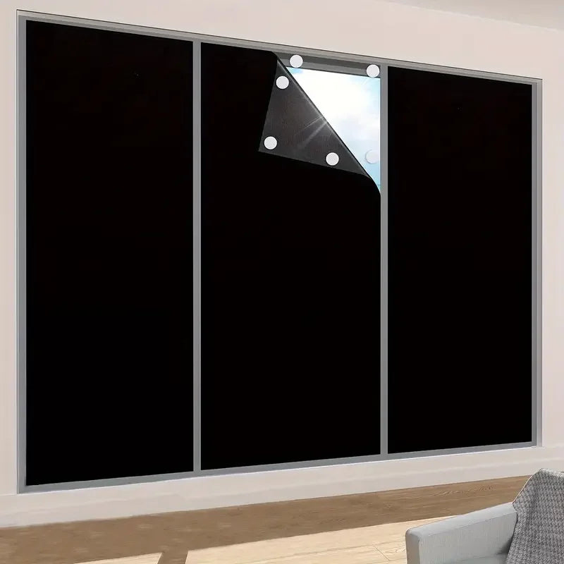 DIY Portable Blackout Window Film – 95–98% Light Blocking Removable Shades