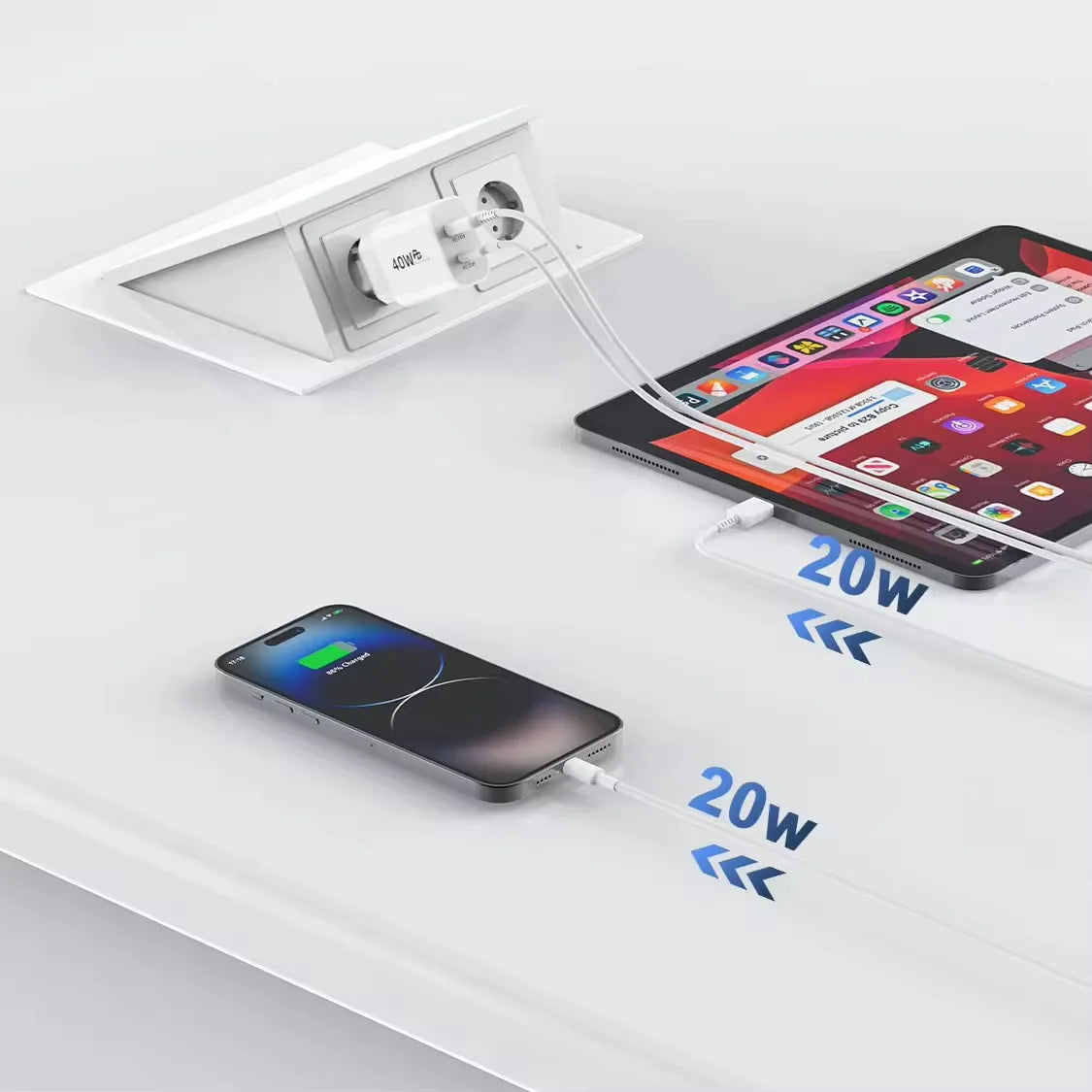 40W USB-C Fast Charger Kit – PD Charging for iPhone 11–16