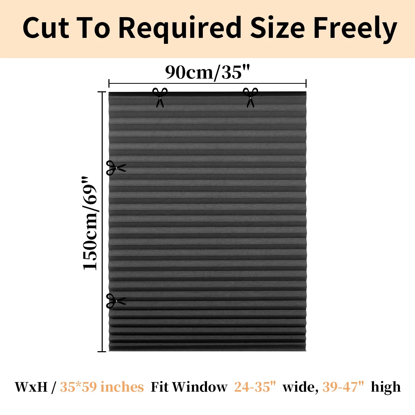 Blind for Window Self Adhesive Pleated Blinds Cordless No Drill Fabric Shutter Room Darkening Shades Blackout Shutters