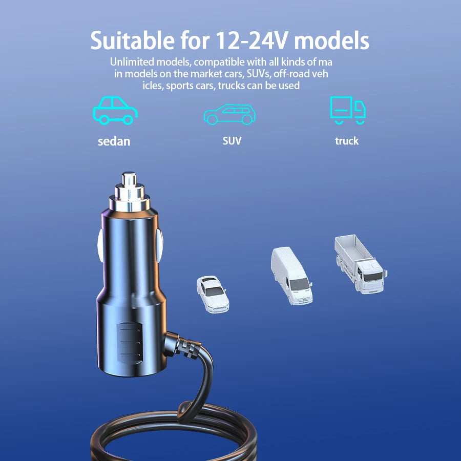 120W Multi-Port Fast Car Charger – Charge Multiple Devices Simultaneously