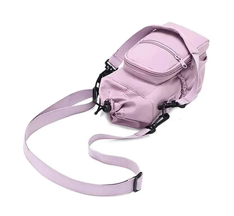Portable Water Bottle Bag with Adjustable Strap Thermal Mugs Insulated Protective Cover Phone Pocket Outdoor Sports Travel Bag