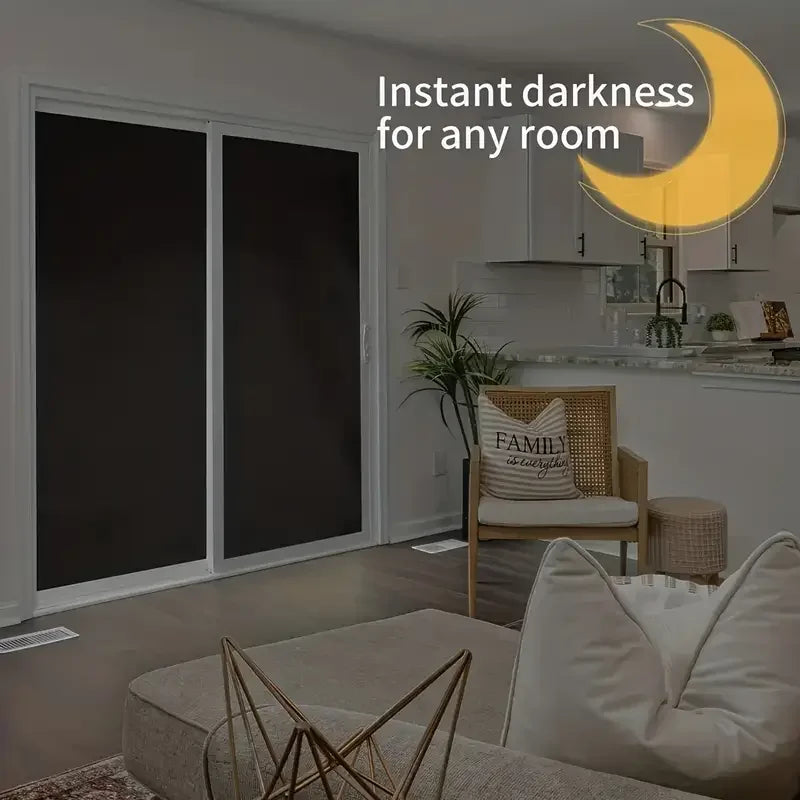 DIY Portable Blackout Window Film – 95–98% Light Blocking Removable Shades