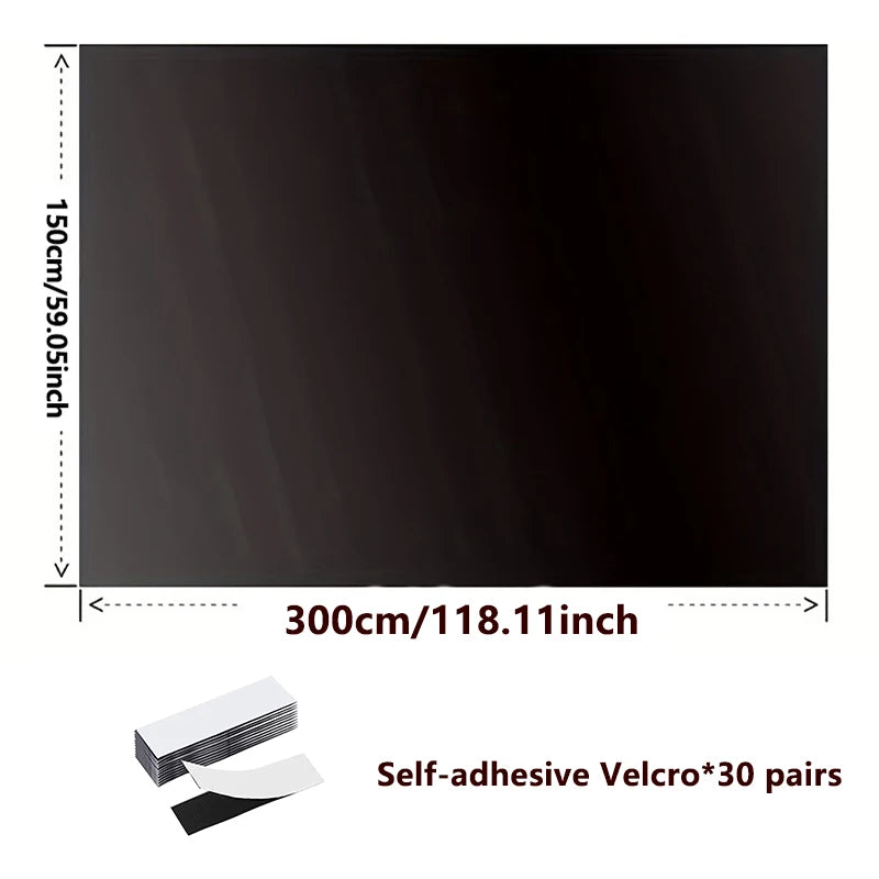 DIY Portable Blackout Window Film – 95–98% Light Blocking Removable Shades