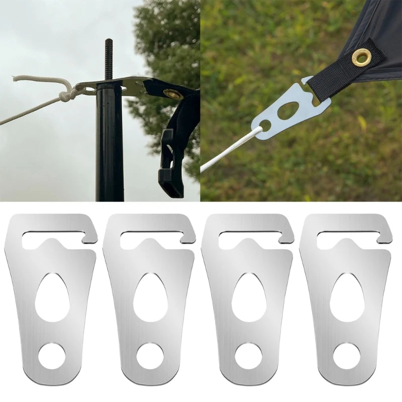 Durable stainless steel tent rope tightener designed for secure fastening and easy adjustment during camping and outdoor use.
