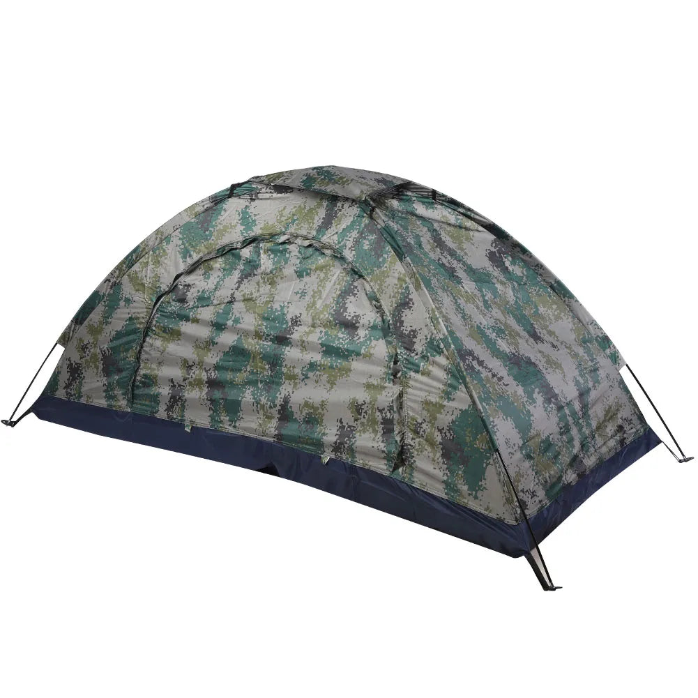 Windproof single-person outdoor tent ideal for camping, fishing, hiking, and outdoor adventures.