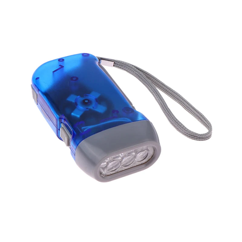 Self-Powered Hand Crank LED Torch – Compact Flashlight for Camping, Hiking & Survival