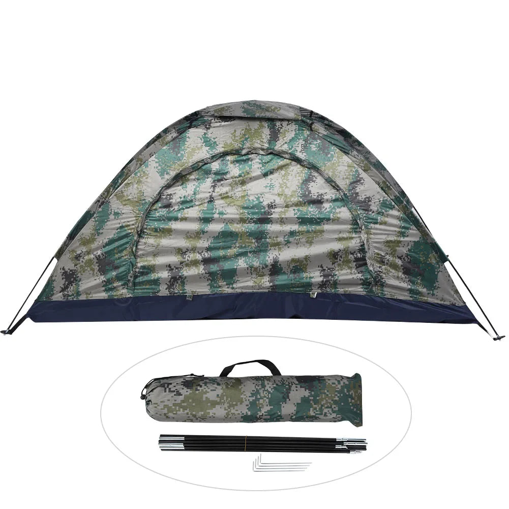 Windproof single-person outdoor tent ideal for camping, fishing, hiking, and outdoor adventures.