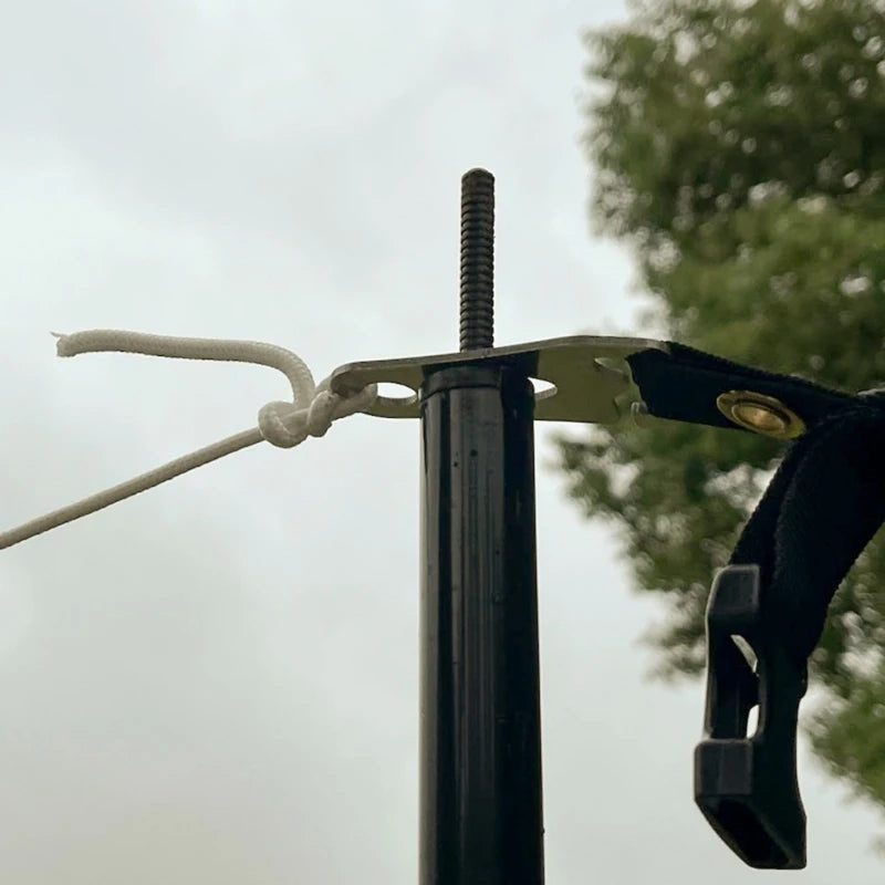Durable stainless steel tent rope tightener designed for secure fastening and easy adjustment during camping and outdoor use.