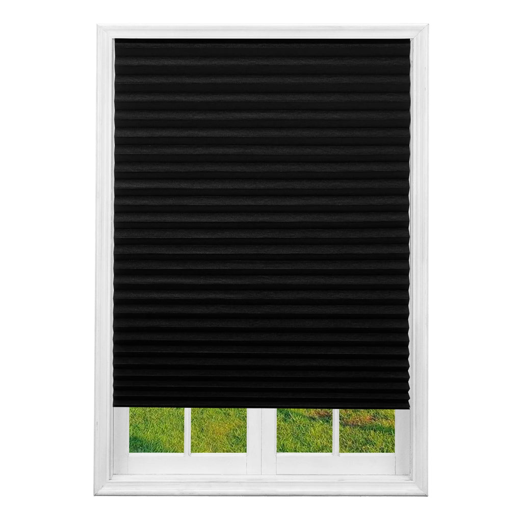 Blind for Window Self Adhesive Pleated Blinds Cordless No Drill Fabric Shutter Room Darkening Shades Blackout Shutters