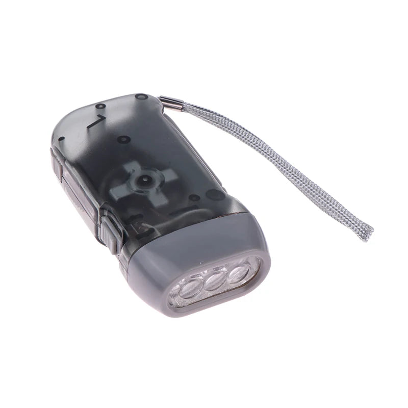 Self-Powered Hand Crank LED Torch – Compact Flashlight for Camping, Hiking & Survival