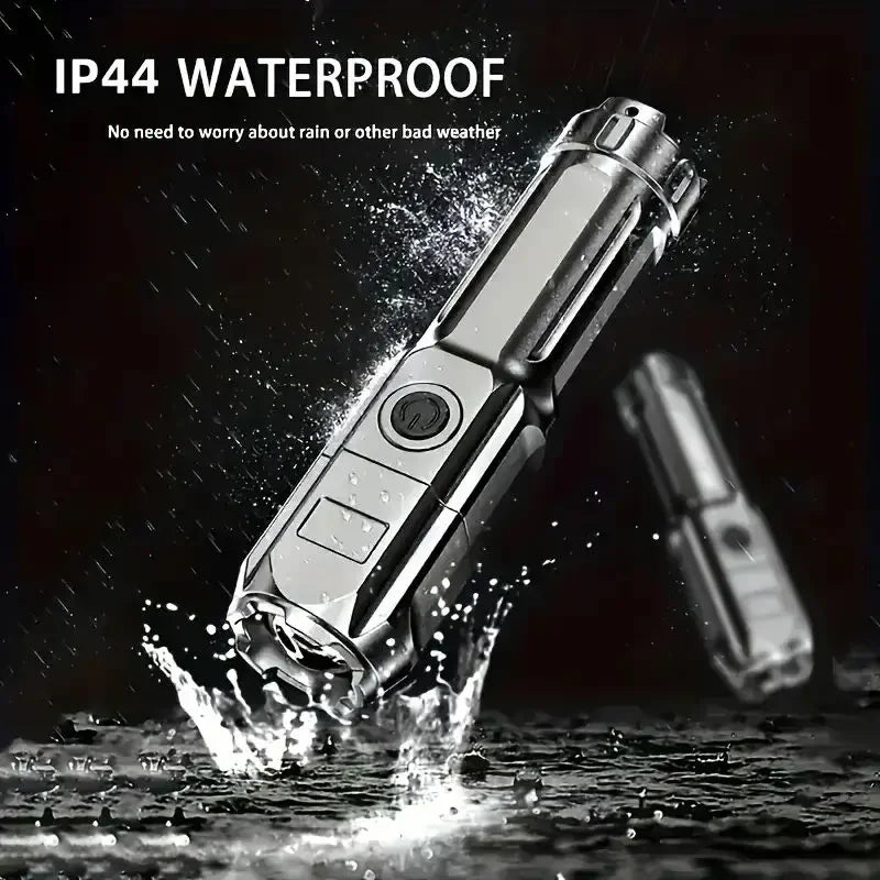 High-Power LED Flashlight – USB Rechargeable Waterproof Zoom Torch for Hiking & Camping