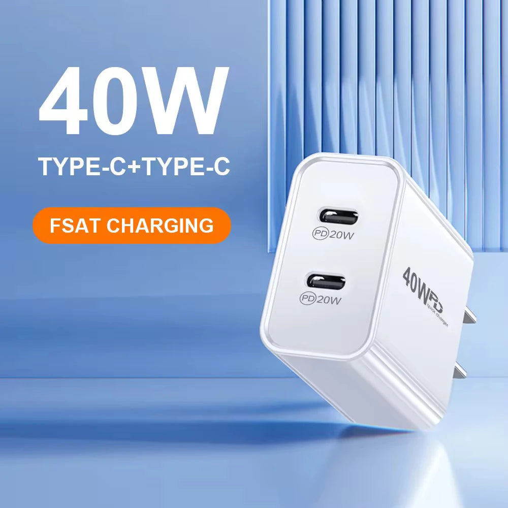 40W USB-C Fast Charger Kit – PD Charging for iPhone 11–16