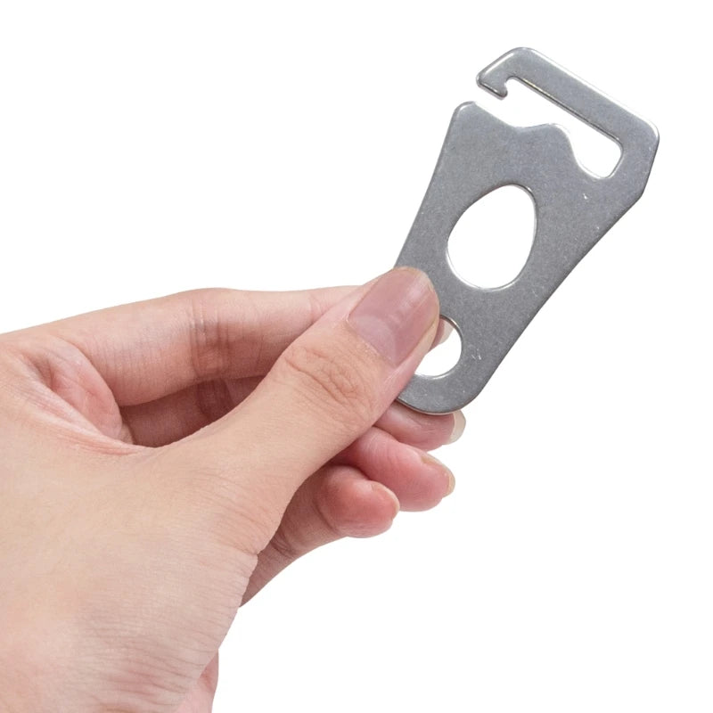 Durable stainless steel tent rope tightener designed for secure fastening and easy adjustment during camping and outdoor use.