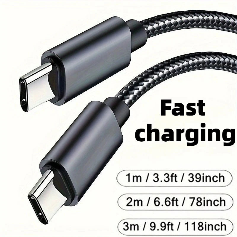 60W USB-C to USB-C Fast Charging Cable – PD Power & Data Sync