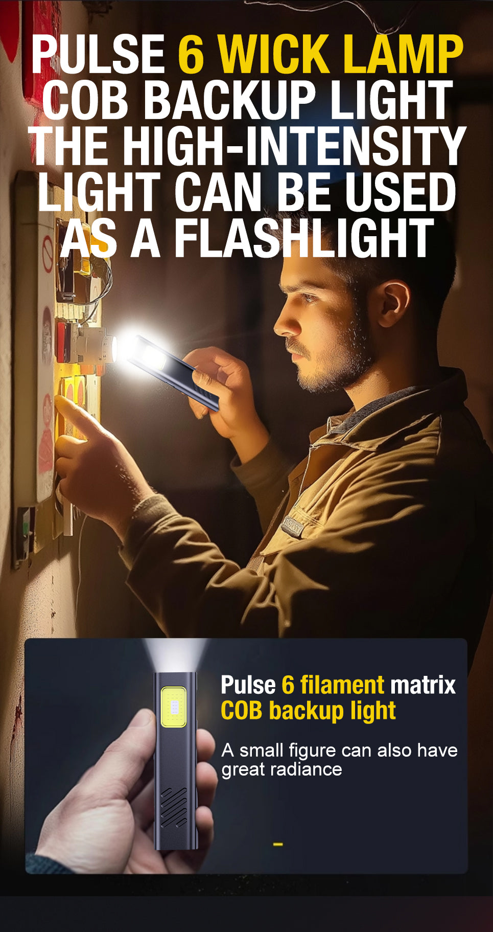 Portable Mini EDC Flashlight – High-Brightness Work, Warning & Emergency Light with Clip