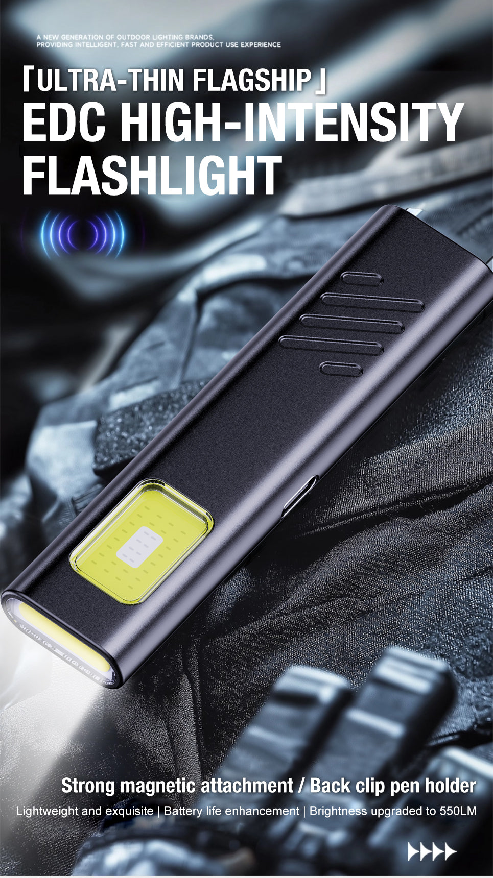 Portable Mini EDC Flashlight – High-Brightness Work, Warning & Emergency Light with Clip